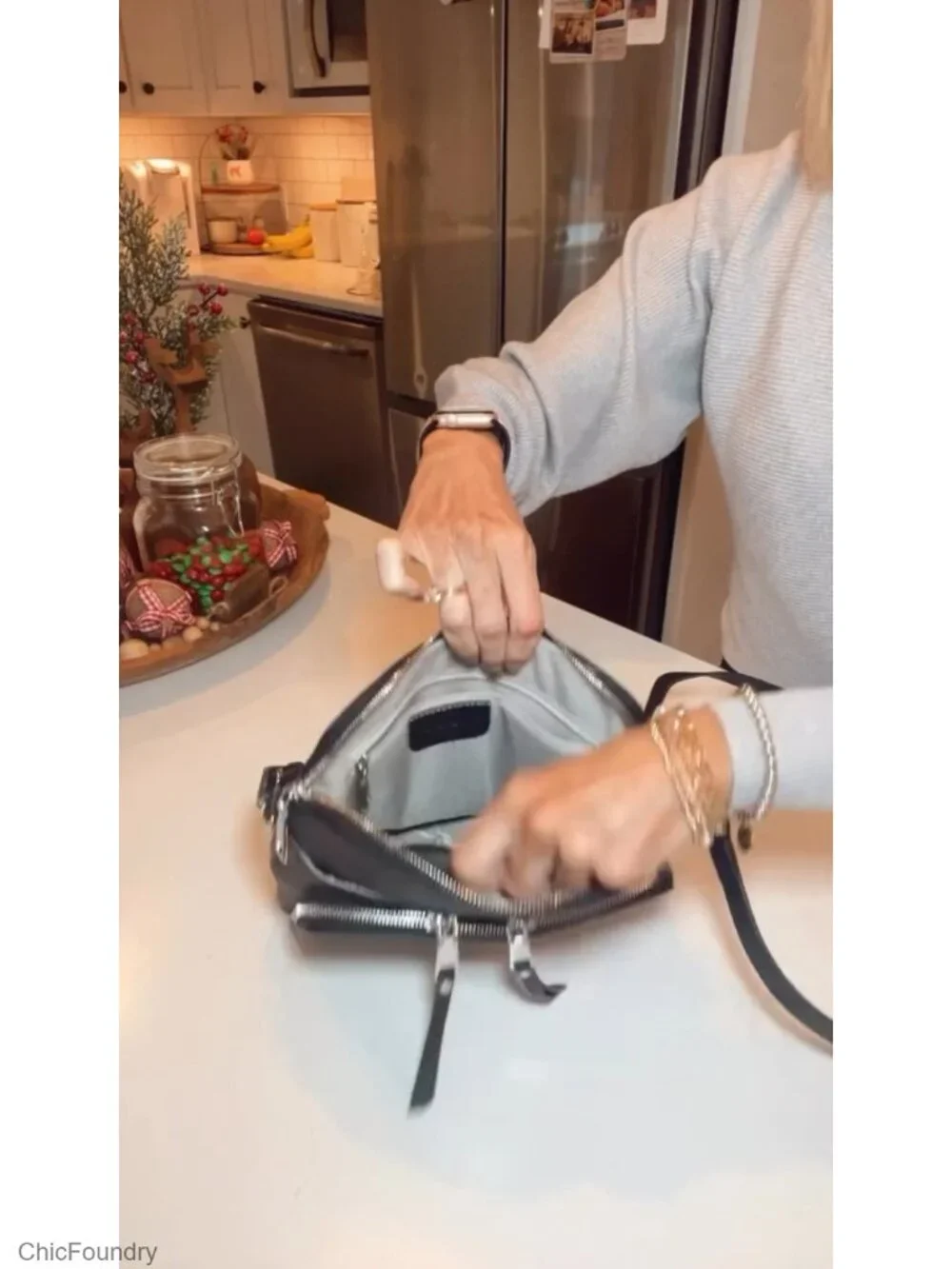 Genuine Leather Crossbody Bag with RFID Wallet Multi Pockets